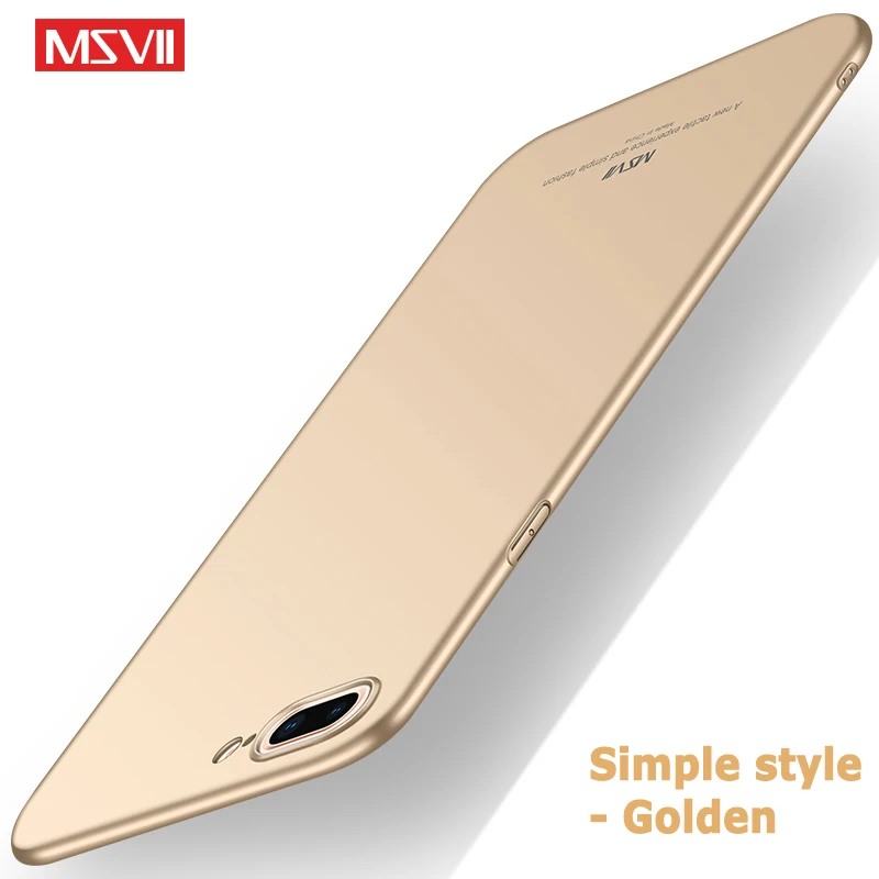 Для iphone 7 чехол MSVII Роскошный чехол для Apple iphone 8 plus/7 plus чехол тонкий PC чехол для iphone 8 7 plus чехол для телефона - Цвет: Simple Gold