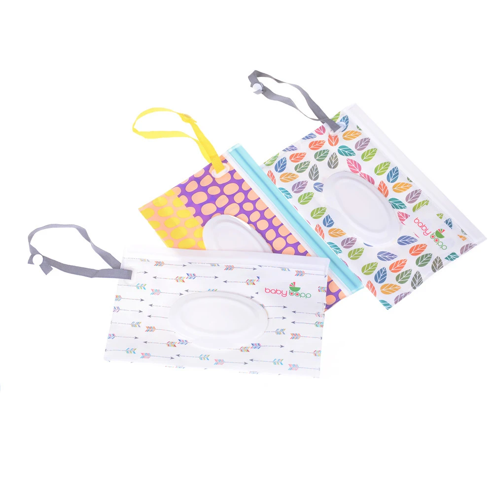 

Wipes Carrying Case Wet Wipes Bag Clamshell Cosmetic Pouch Clutch and Clean Easy-carry -strap Wipes Container Eco-friendly