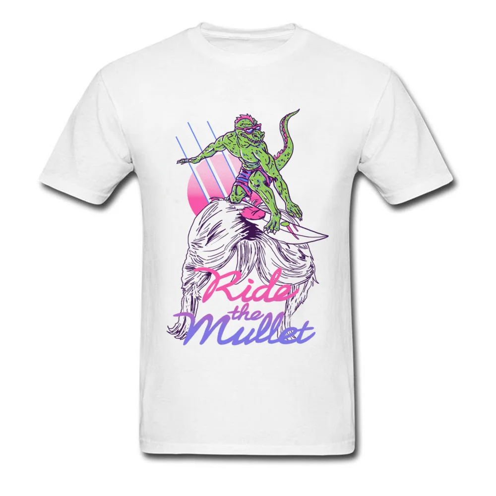Муллет футболка с серфингом муллет волосы Топы ящерица печатная одежда мужская