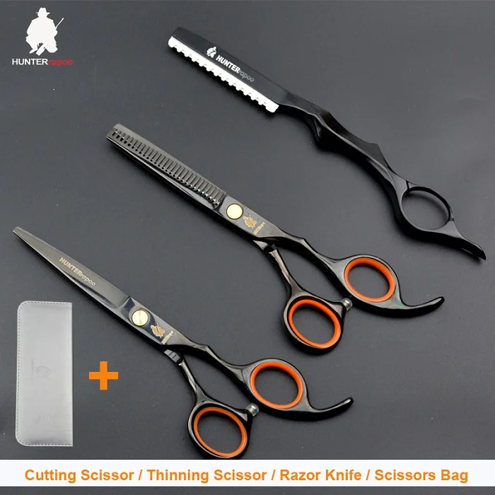 scissor set with bag 50% скидка Ножницы Профессиональные 6 в Парикмахерские Набор ножниц для парикмахерских принадлежностей HT9126 парикмахерские салоны истончение ножницы - Цвет: scissor set with bag