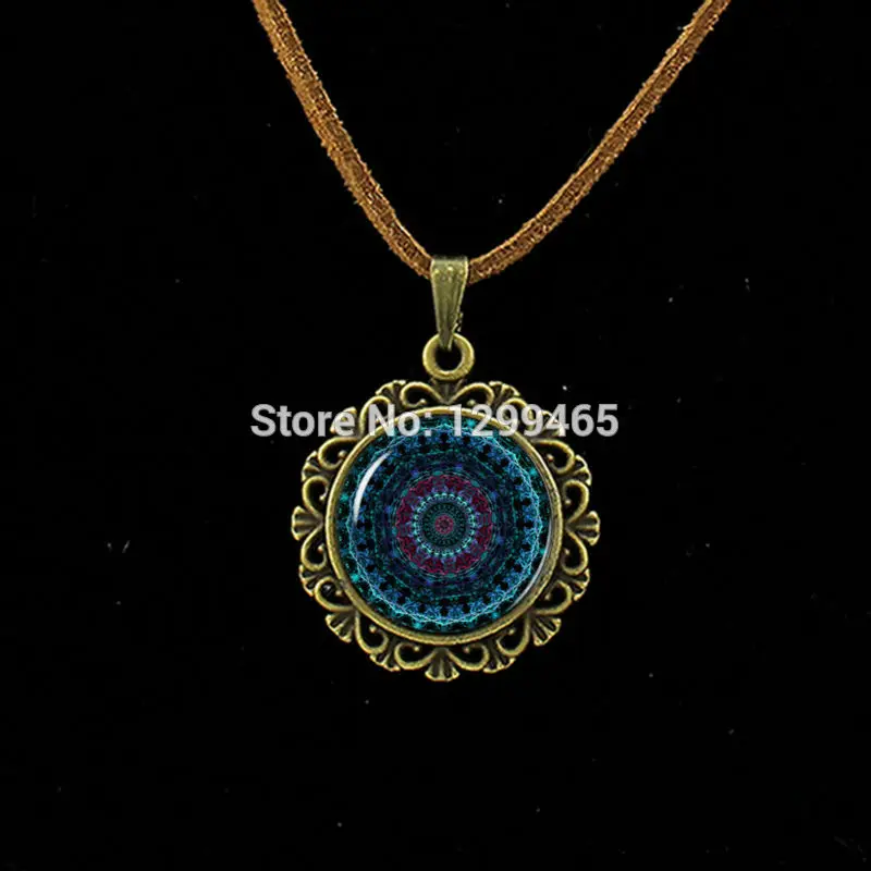 Религиозная средиземноморская плитка узор кожаное ожерелье последний буддизм