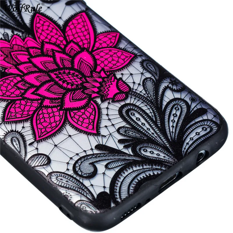 For Cover Samsung Galaxy S8 Plus Case Embossed Lace Rose Phone G955 6.2'' |