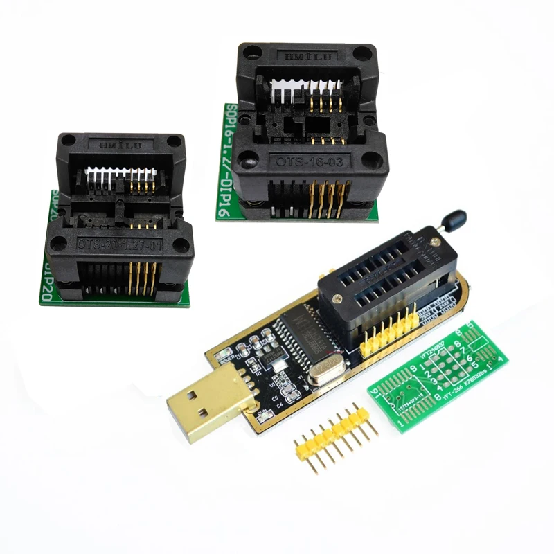 CH341 CH341A USB программист SOP16 DIP16 SOP8 DIP8 IC socket программатор Поддержка 24/25XX SPI flash EEPROM чипы