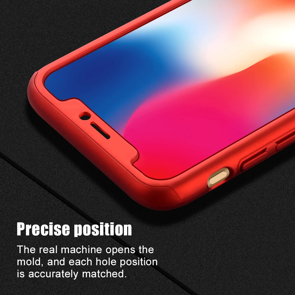 Защитный чехол OLAF со стеклом для iPhone 7 8 Plus 6 6s 5 X 10 XR XS Max 360 градусов|Бамперы| |