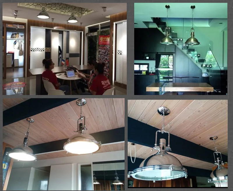 Vintage loft American chain pendant light country restaurant heavy metals industry lamp the wind restoring ancient ways
