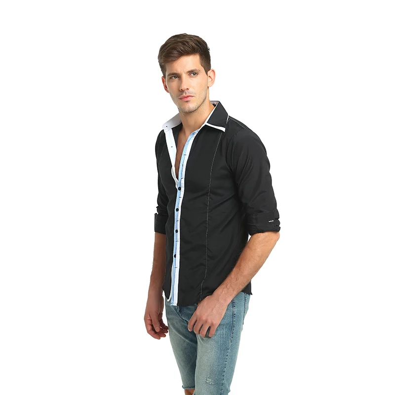 2017 Для мужчин S Рубашки домашние муж. с длинным рукавом рубашка Slim Fit Смешанный