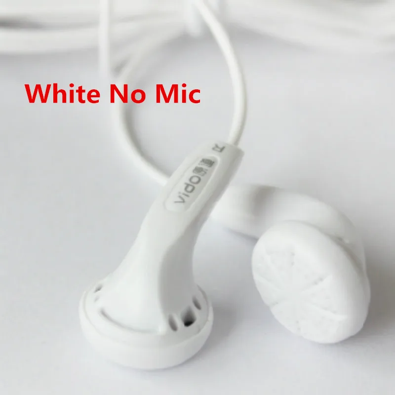 White No Mic FENGRU, сделай сам, vido, вкладыши в ухо, наушники, вкладыши, динамическая плоская головка, заглушка, вкладыши, бас, HIFI, наушники, бас, вкладыши MX500 для vido Pad - Цвет: White No Mic