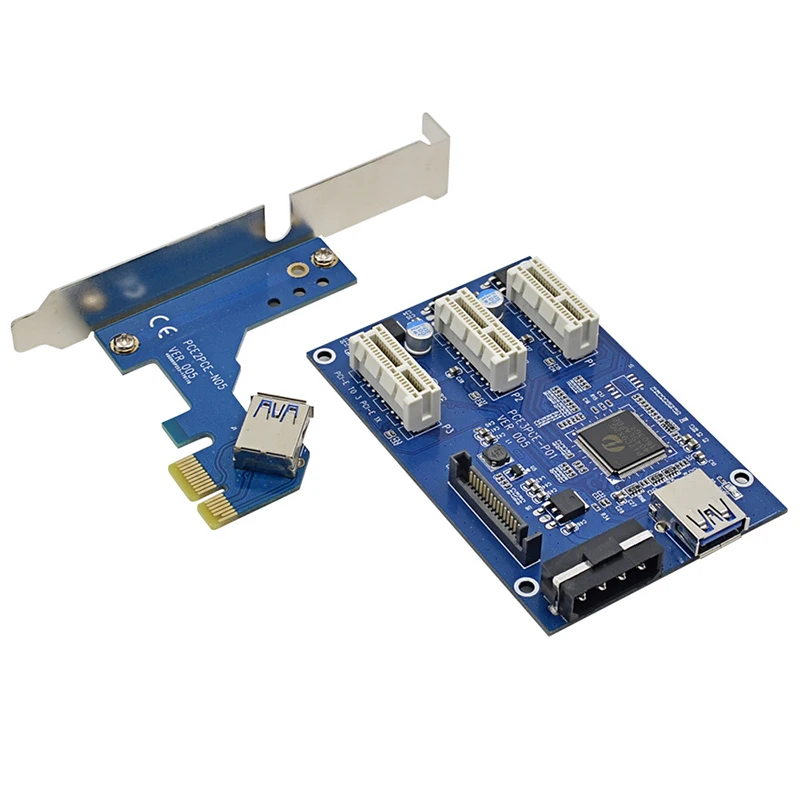 Хаб удлинитель Плата расширения Новый PCI e Express 1X к 3 портам переключатель