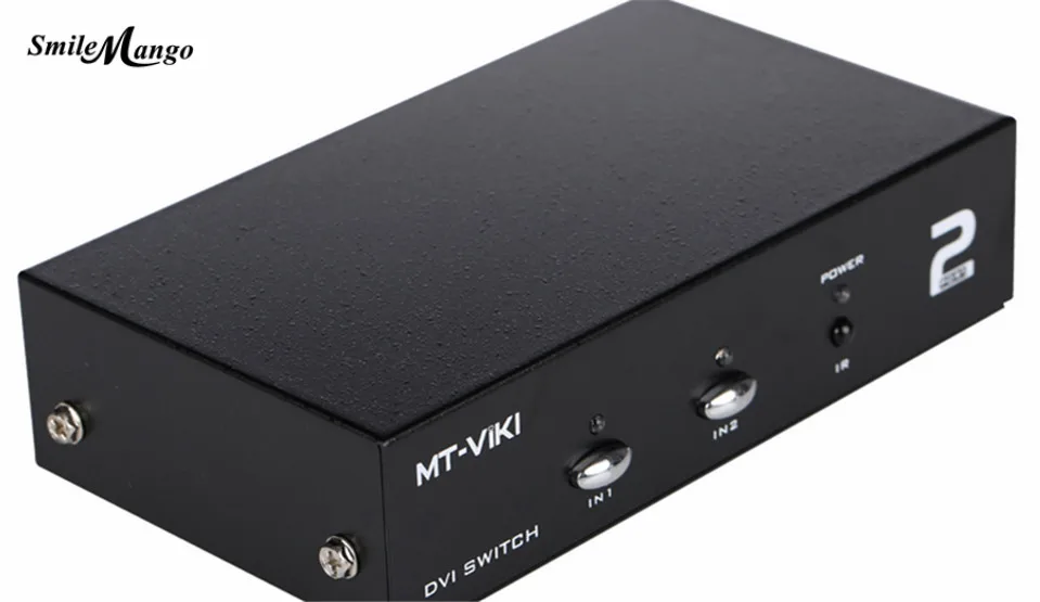 SmileMango MT VIKI 2 Port переключатель DVI Box в 1 out IR Remote Control PC Video Select Support port 2048*1536 DV201