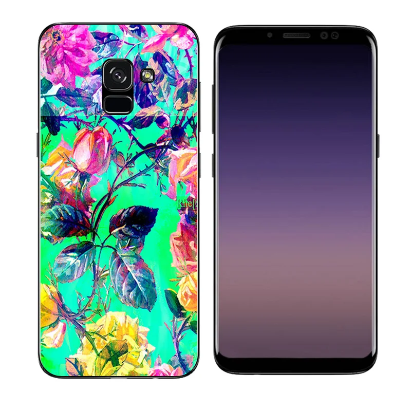 Soft Silicone For Coque Samsung A8+ A8 Plus 2018 Botanic Printing Slim TPU Cover Galaxy A730F Mobile Phone Case |