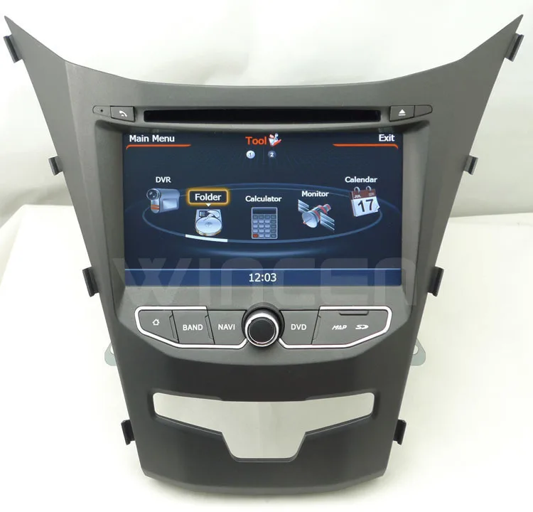 S100 A8 двухъядерный 1080P Автомобильный DVD GPS плеер для Ssangyong Korando 2013 на Поддержка