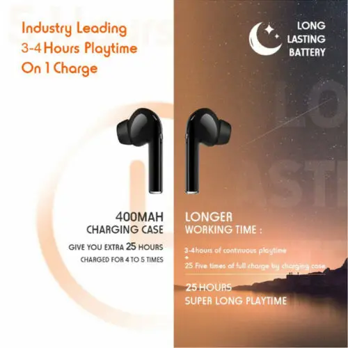 Bluetooth 5 0 гарнитура TWS беспроводные наушники в ухо мини стерео с зарядным боксом 400