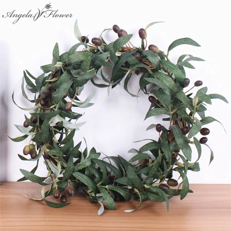 DIY30cm европейские искусственные растения лист оливковой ветви венок из ротанга