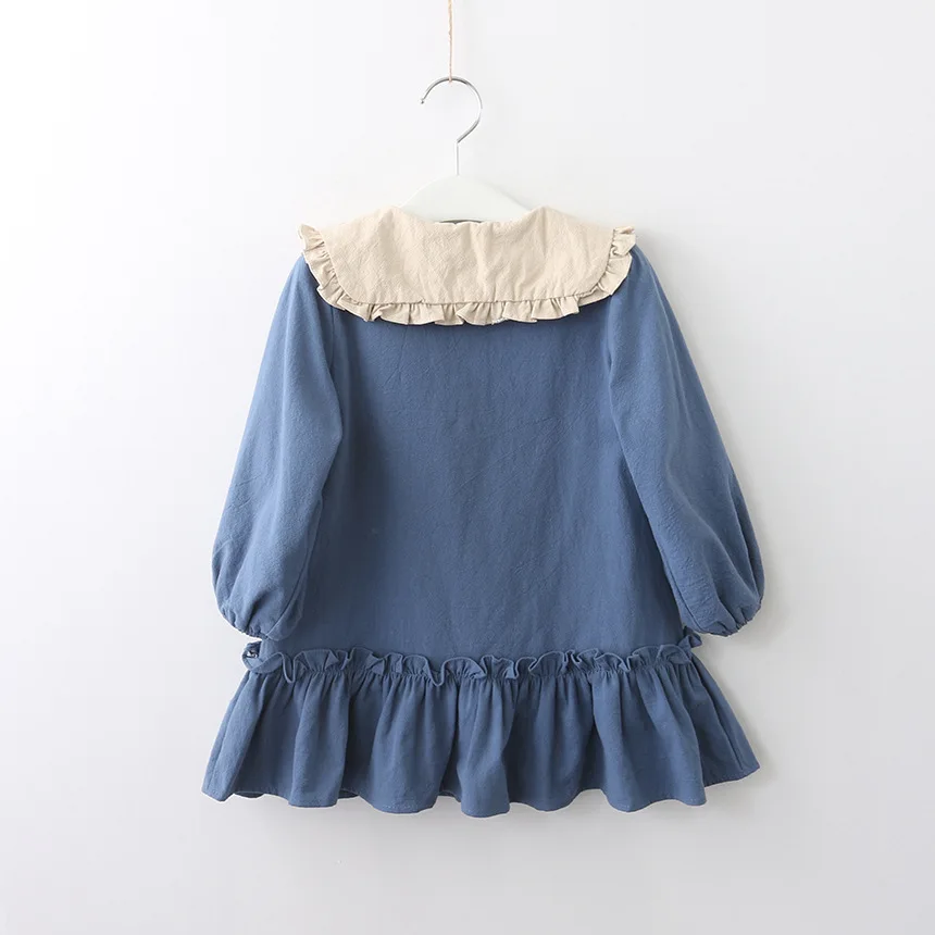 Girls Baby Candy Blue Red Color Preppy Dress Autumn Korean New Fashion Lovely Kids Clothing | Детская одежда и обувь