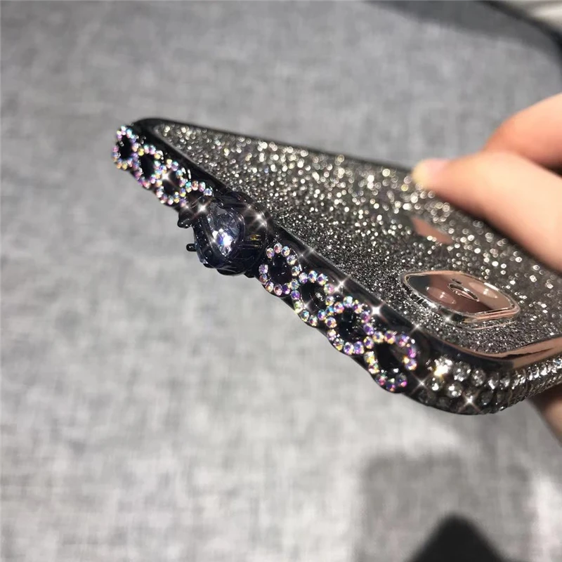 Роскошный модный чехол со стразами для iPhone xs max xr x iphone 6 6s 7 8 plus прозрачная