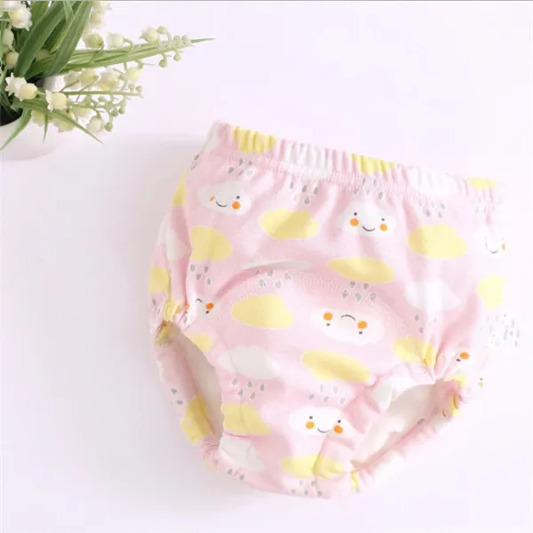 Pink Raindrop 6 слой с промежностным углом для подросткового возраста из хлопка, шорты, трусы тканевые подгузники многоразовые детские подгузники из водонепроницаемого материала; детское нижнее белье можно стирать - Цвет: Pink Raindrop