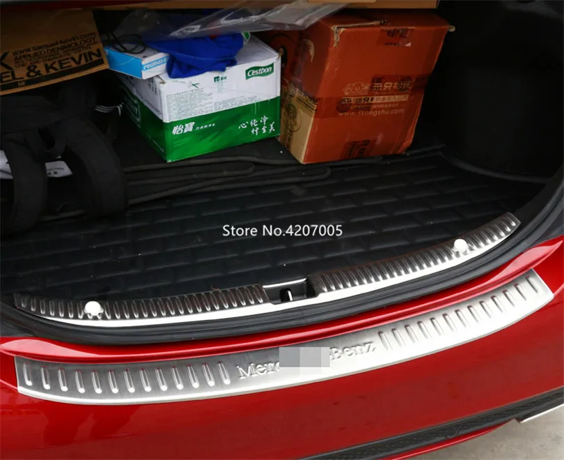 Для Mercedes Benz C Class W205 C180l C200l C260l- нержавеющий Автомобильный задний бампер внутренний/внешний порог пластина защитная Накладка
