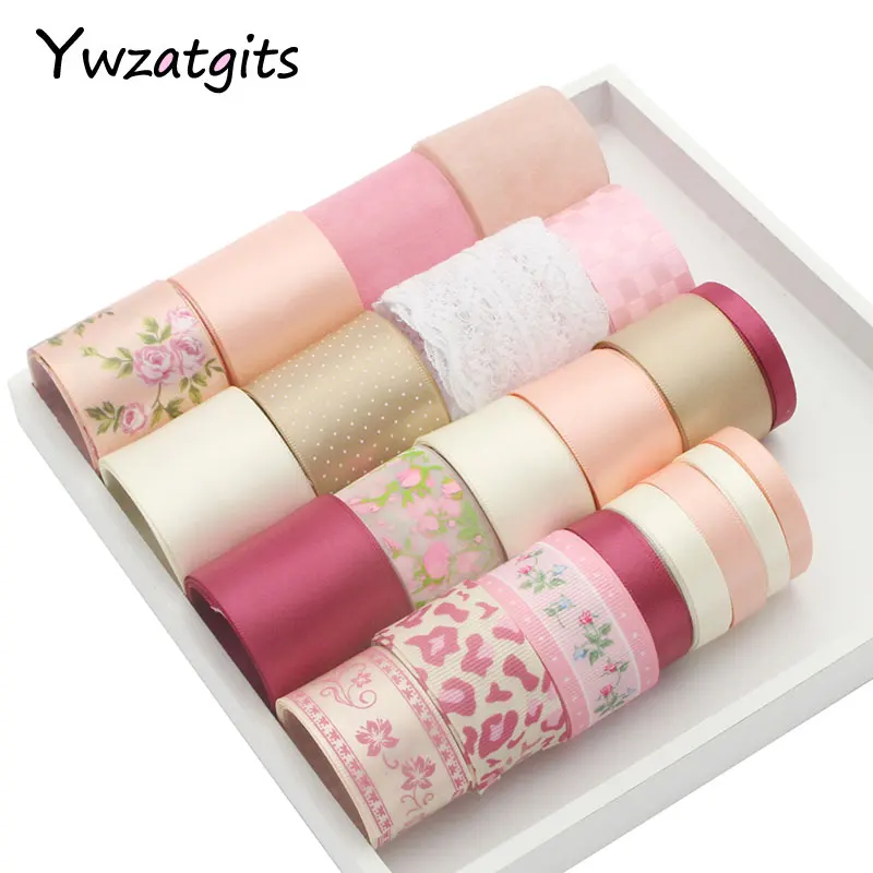 

Ywzatgits 6-40mm Mix Satin/Grosgrain/Organza Ribbon Set Lace DIY Packing Hairbow Materials YS0604