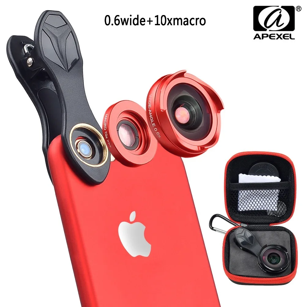 Apexel 2in1 оптический мобильный телефон Lentes 4 К HD Профессиональный Макро
