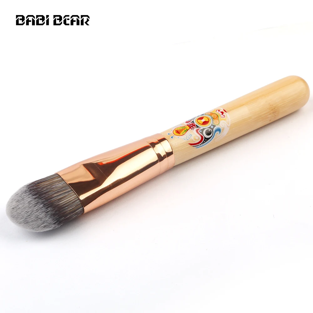 BABI BEAR 1Pcs Makeup Brush Foundation Fiber Hair Bamboo Handle Powder Concealer Face Mask Make Up Brushes Cosmetic Tool | Красота и