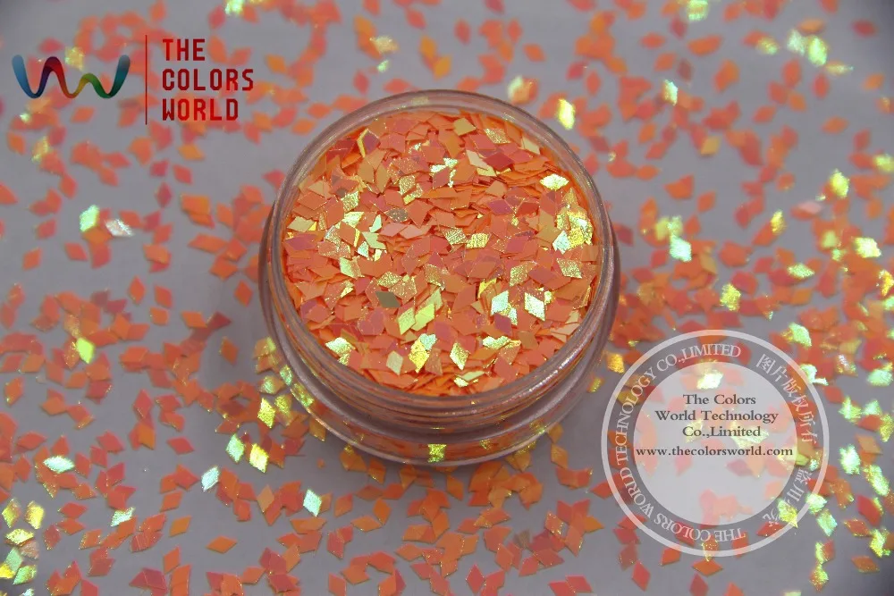 

TCI56 Pearlescent Indescent Light Orange Colors Glitter Diamond Shape 2MM Size Glitter Spangles for nail art and DIY decoration