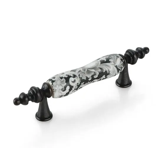 3''Ceramic рукоятки ручки для комода выдвижная ручка ящика Черный Белый/античная