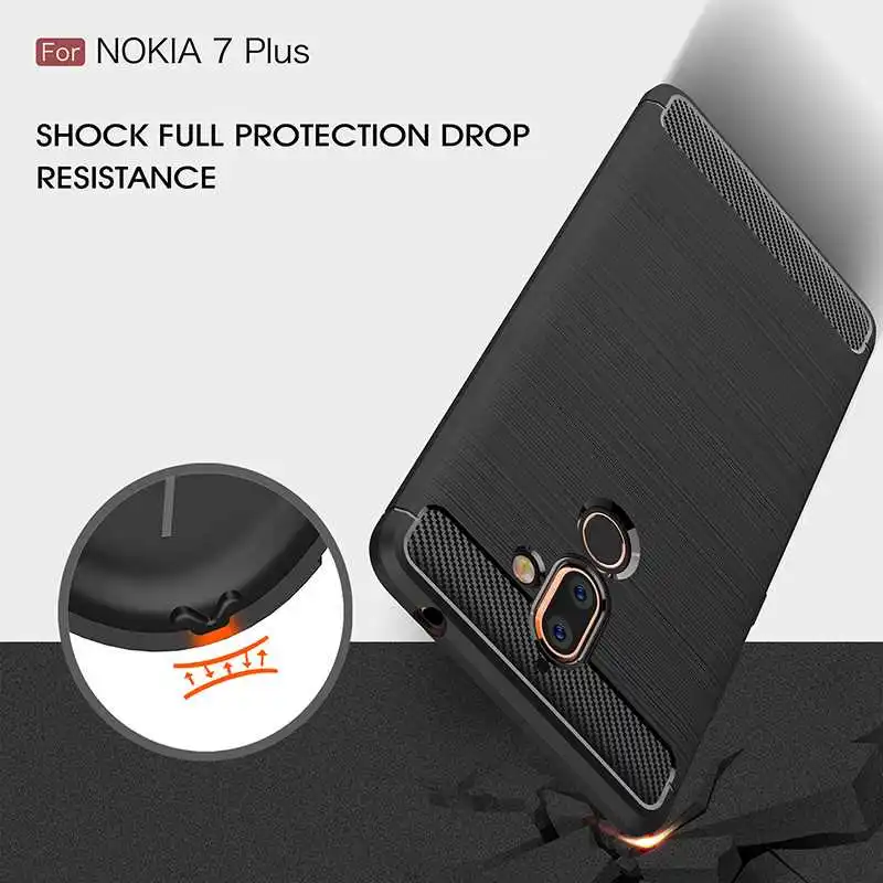 Mokoemi Fashion Shock Proof Soft Silicone 6.0&quotFor Nokia 7 Plus Case For Cell Phone Cover |