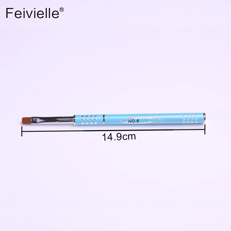 Feivielle Новинка 1 шт. размеры 6 УФ-гель кисти для ногтей со съемной крышкой плоская