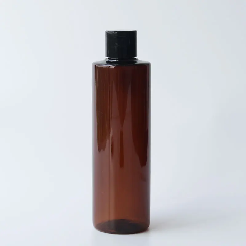 Brown Bottle Black 250 мл X 25 прозрачный пластик косметический лосьон крем бутылка флип Топ крышка 250cc Пустые контейнеры для шампуня прозрачные бутылки для мытья - Цвет: Brown Bottle Black
