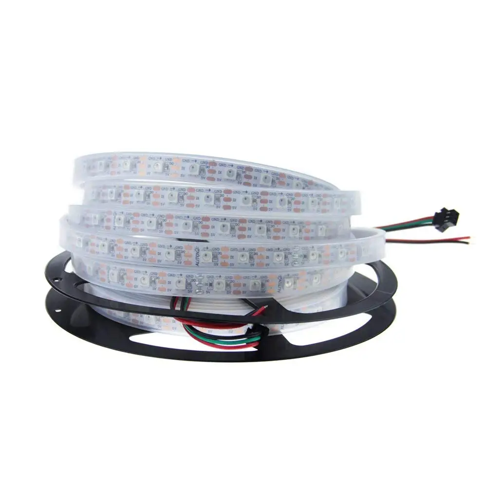 WS2812B Светодиодные ленты 5050 RGB Водонепроницаемый светодиодный ленты ws2812 5 м программируемый мечта полный Цвет Светодиодные ленты s 5 v гибкие для использования на природе, украшения