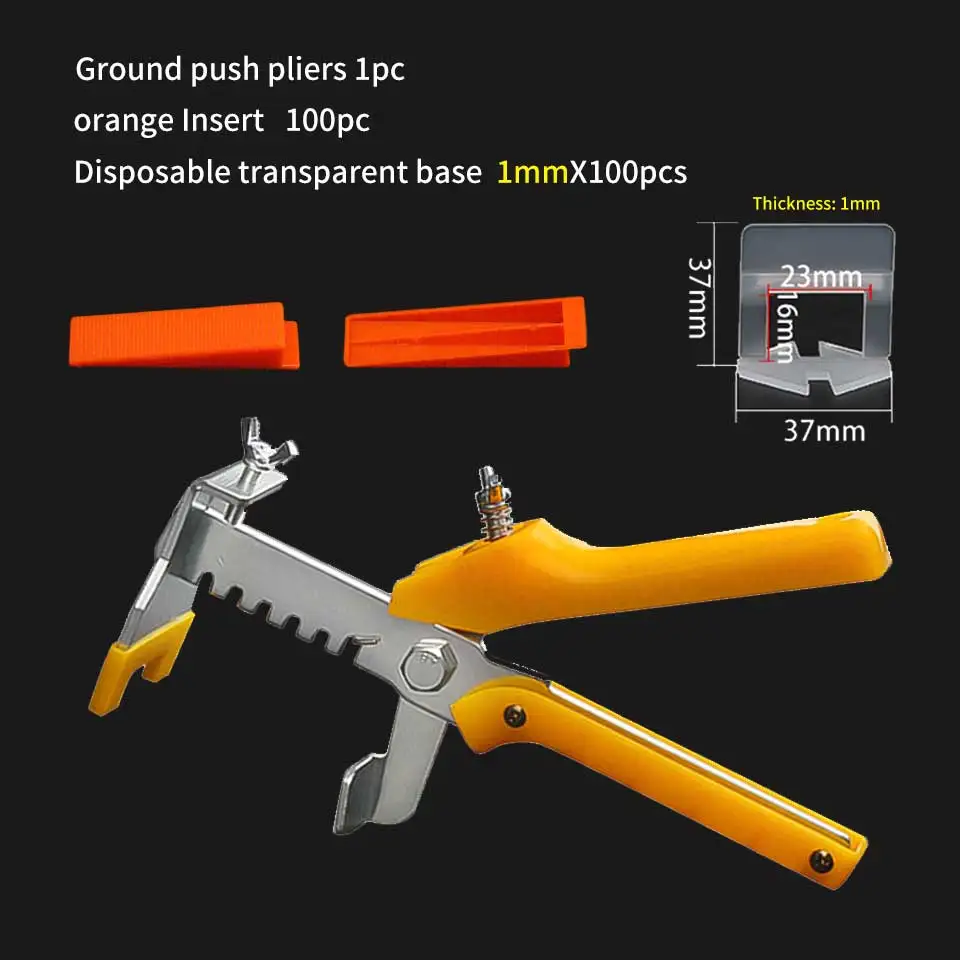Base 1mm suit Плоскогубцы для выравнивания плитки, 1 мм, 1,5 мм, 2 мм, напольный локатор, вставка для выравнивания плитки, эквалайзер, вспомогательный инструмент для украшения, инструменты для измерения уровня - Цвет: Base 1mm suit