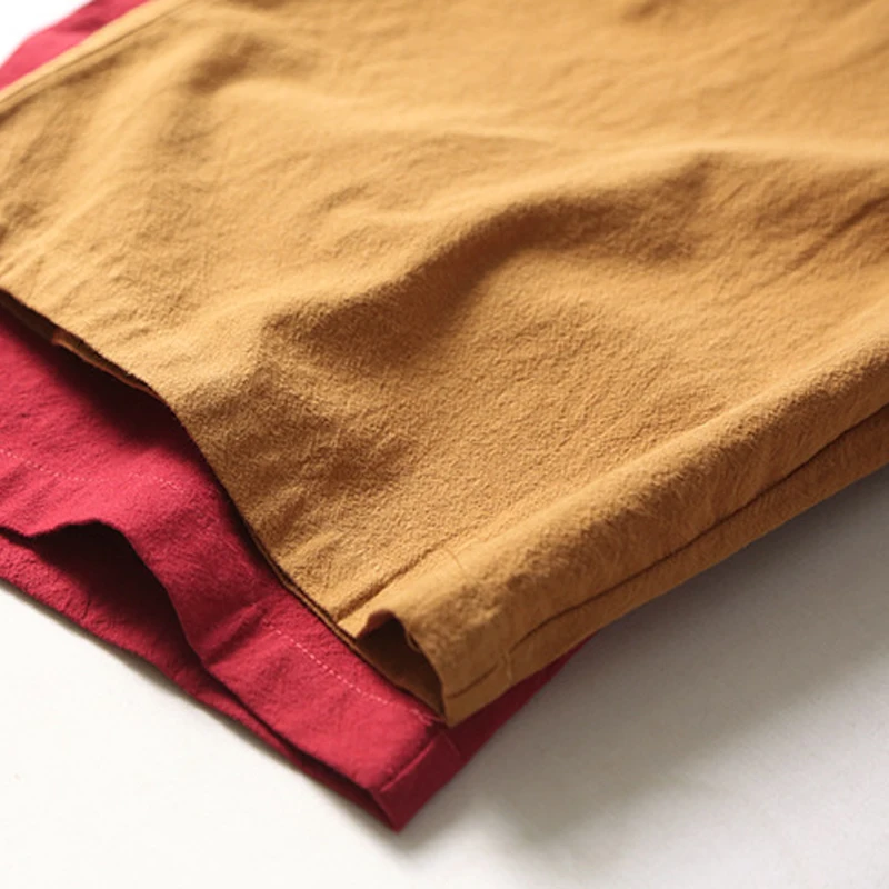 Женские брюки до щиколотки мягкие летние свободные из хлопка и льна с эластичной