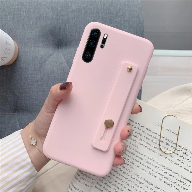 Для huawei P Smart Nova 3i On Honor 8X 9X 10i 20 чехол для mate 20 Lite P20 P30 Pro Lite чехол силиконовый ремешок на запястье - Цвет: Pink