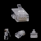 Прямая поставка и оптовая продажа, 10 шт., 8-контактный разъем RJ45, сетевой кабель CAT6, модульные прозрачные штекеры Ethernet, 28 апреля