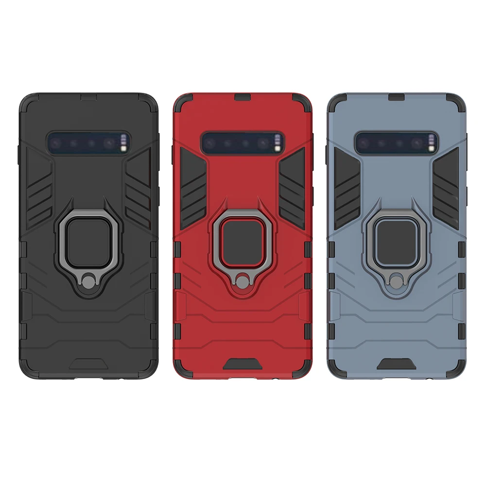 Luxury Shockproof Armor Case For Samsung S10 Plus Bracket Phone Cover S8 S9 Note 9 8 E S 10 | Мобильные телефоны и