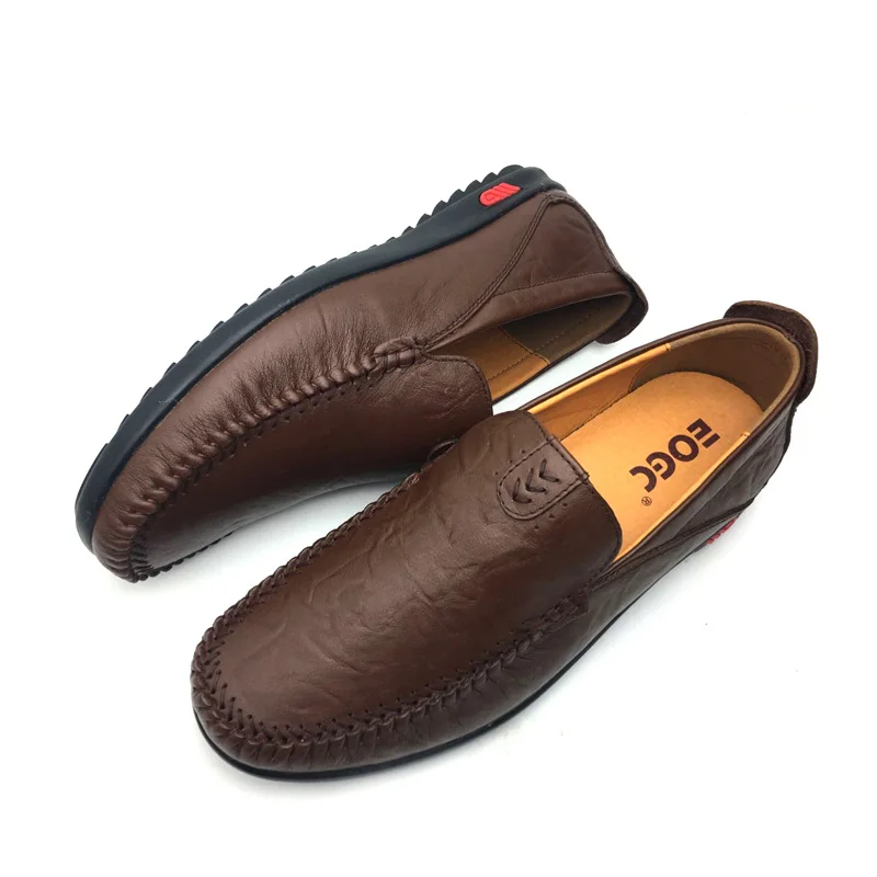Genuine Leather Shoes Men Handmade Casual Flats Slip On Loafers Moccasins Driving Sapatos Homens | Обувь