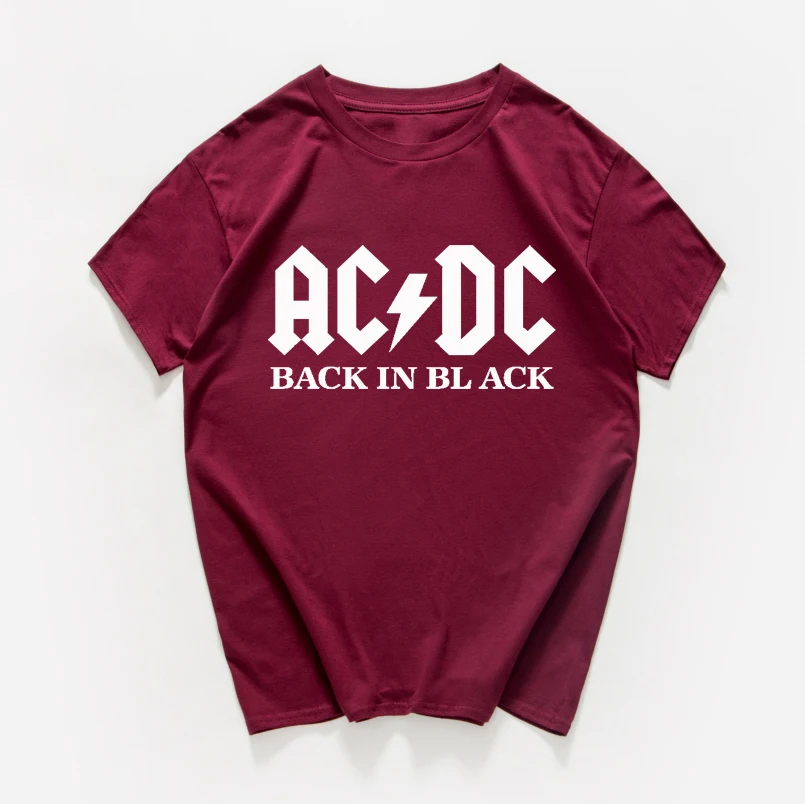 Уличная одежда AC/DC футболки женские/мужские рок-группа футболка размера плюс хлопок крутая футболка женская одежда винтажные Топы