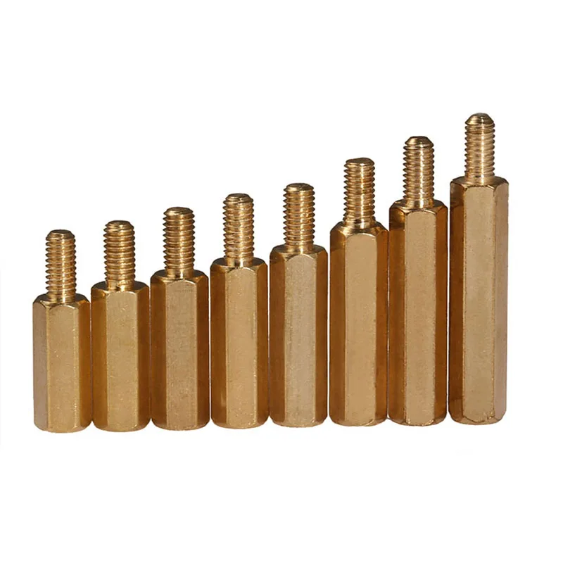 50 шт. M2* L+ 3 мм M2.5/M3* L+ 6 мм с шестигранной головкой, латунные винты, резьбовые стойки, печатная плата, компьютерная материнская плата, противостояние HW040