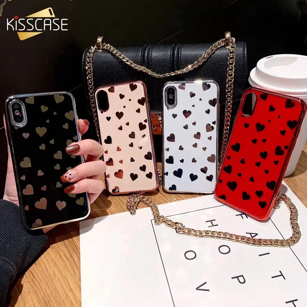 KISSACSE чехол с красным сердечком для iPhone 7 8 6S 6 Plus чехлы телефонов X XS Max XR Мягкий ТПУ