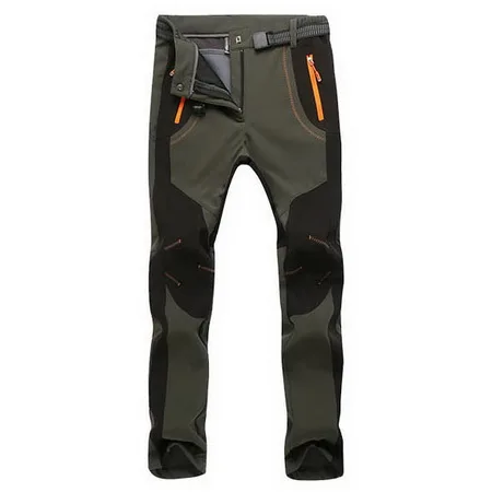 women army green LoClimb эластичные водонепроницаемые лыжные походные брюки для женщин и мужчин, уличные спортивные брюки, теплые флисовые софтшелл брюки для трекинга, AW079 - Цвет: women army green