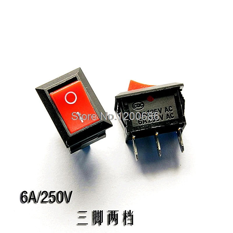 

power switch KCD1-102 red 3 feet 2 files 6A / 250V 10A125V