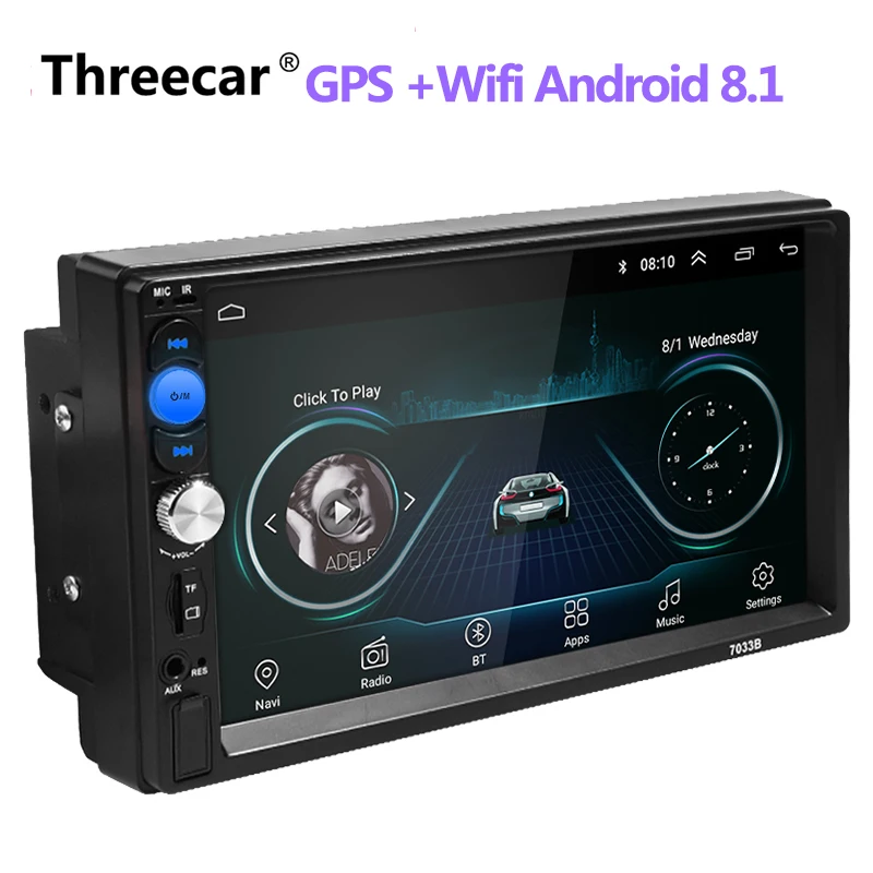 radio Автомагнитола 2 Din Android 8,0 Автомагнитола 7 дюймов 1024*600 автомобильный аудио плеер gps навигация Wifi Bluetooth мультимедиа плеер новейший - Цвет: radio