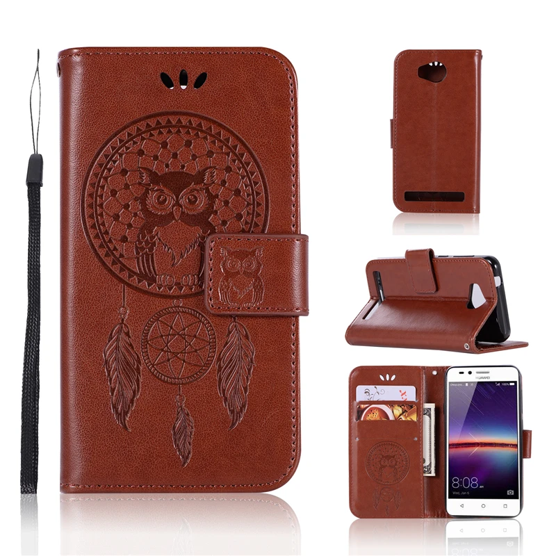 Coque люкс Ретро откидная крышка для Huawei Y3 II искусственная кожа + ТПУ тиснением