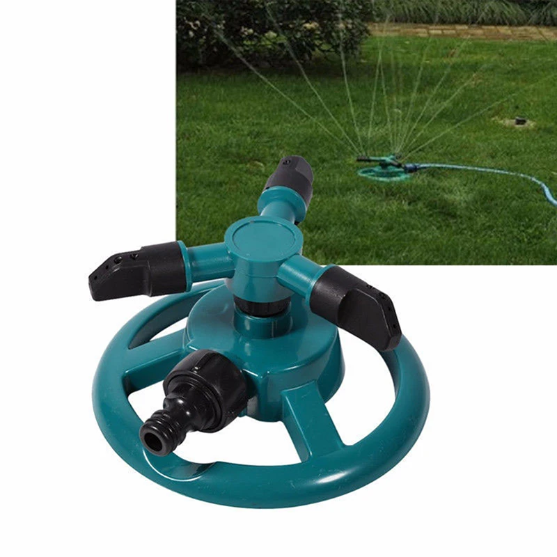 

Garden Sprinklers Automatic Watering Grass Lawn 360 Degree Circle Rotating Water Sprinkler 3 Nozzles Three Arm Garden Pipe Hose