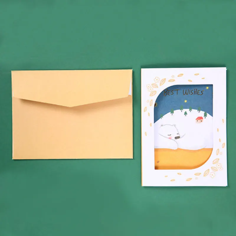1 комплект креативный ручной нарисованный маленьким животным конверт для