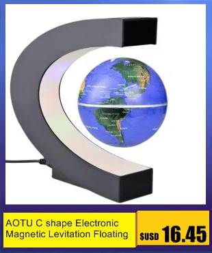AOTU C Форма Электронный магнитный Левитация Плавающий глобус Карта антигравитация волшебный светильник подарок на день рождения Рождественский Декор Прямая поставка