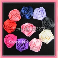 wholesale 12pcslot 2 satin ribbon rosettes women corsage brooch pin free shipping