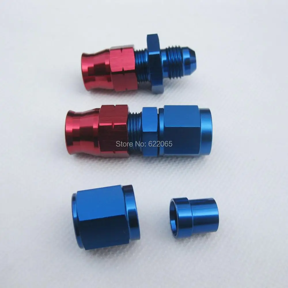 Performance Tube to Female AN6 Adapter Aluminium Hard line 3/8'' hose ends red and blue | Автомобили и мотоциклы