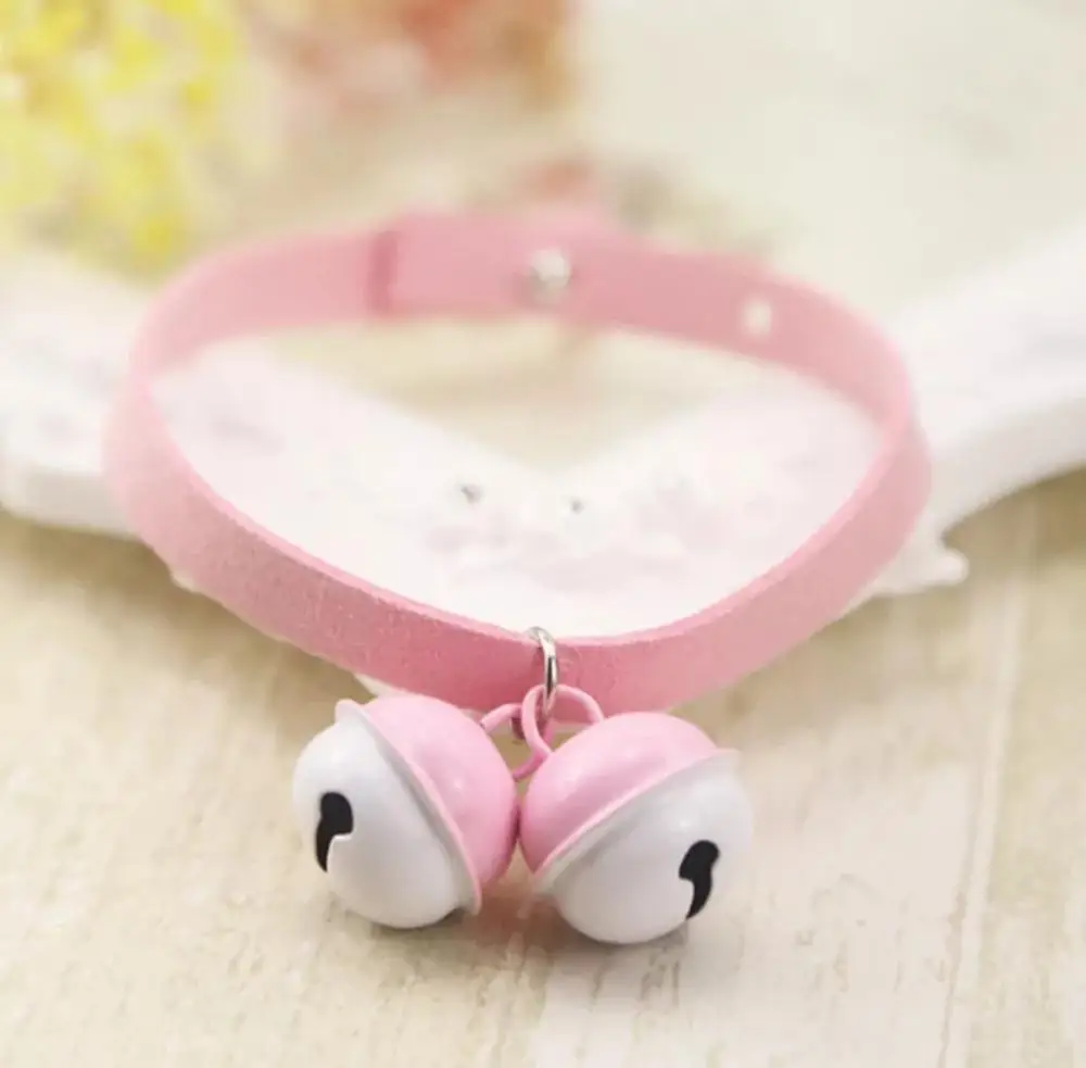 pink white bell SUPREPET 1 шт. милый карамельный цвет Кошачий ошейник ручной работы ошейник для питомца собаки щенок котенок Тедди Чихуахуа шейный ремень товары для домашних животных - Цвет: pink white bell