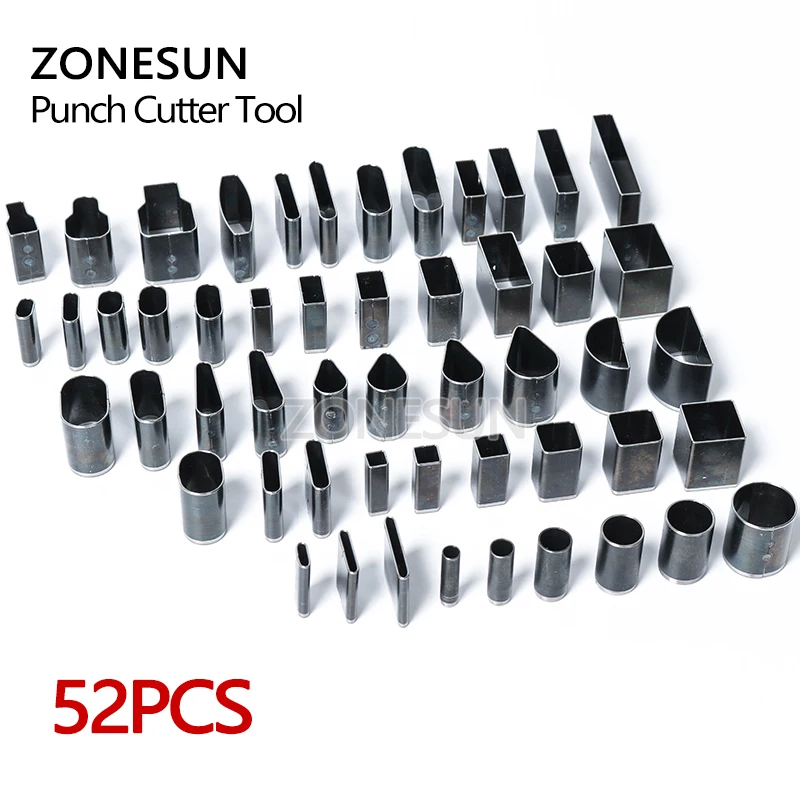 ZONESUN 52 шт. Высокоуглеродистая сталь Круглый дырокол для отверстий сделай сам